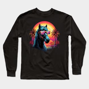 Retro Wave American Horse Long Sleeve T-Shirt